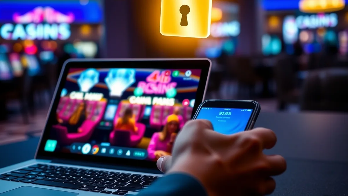 Smartphone et ordinateur avec cadenas doré pour la connexion Jackpot Bob